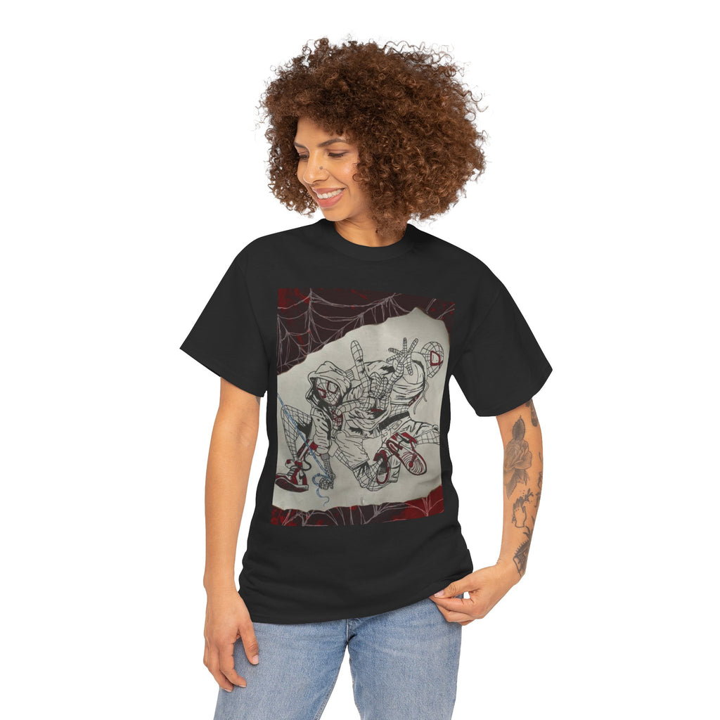 Villain Graphic Tee — Creepy Spider Web Skeletons Horror T‑Shirt