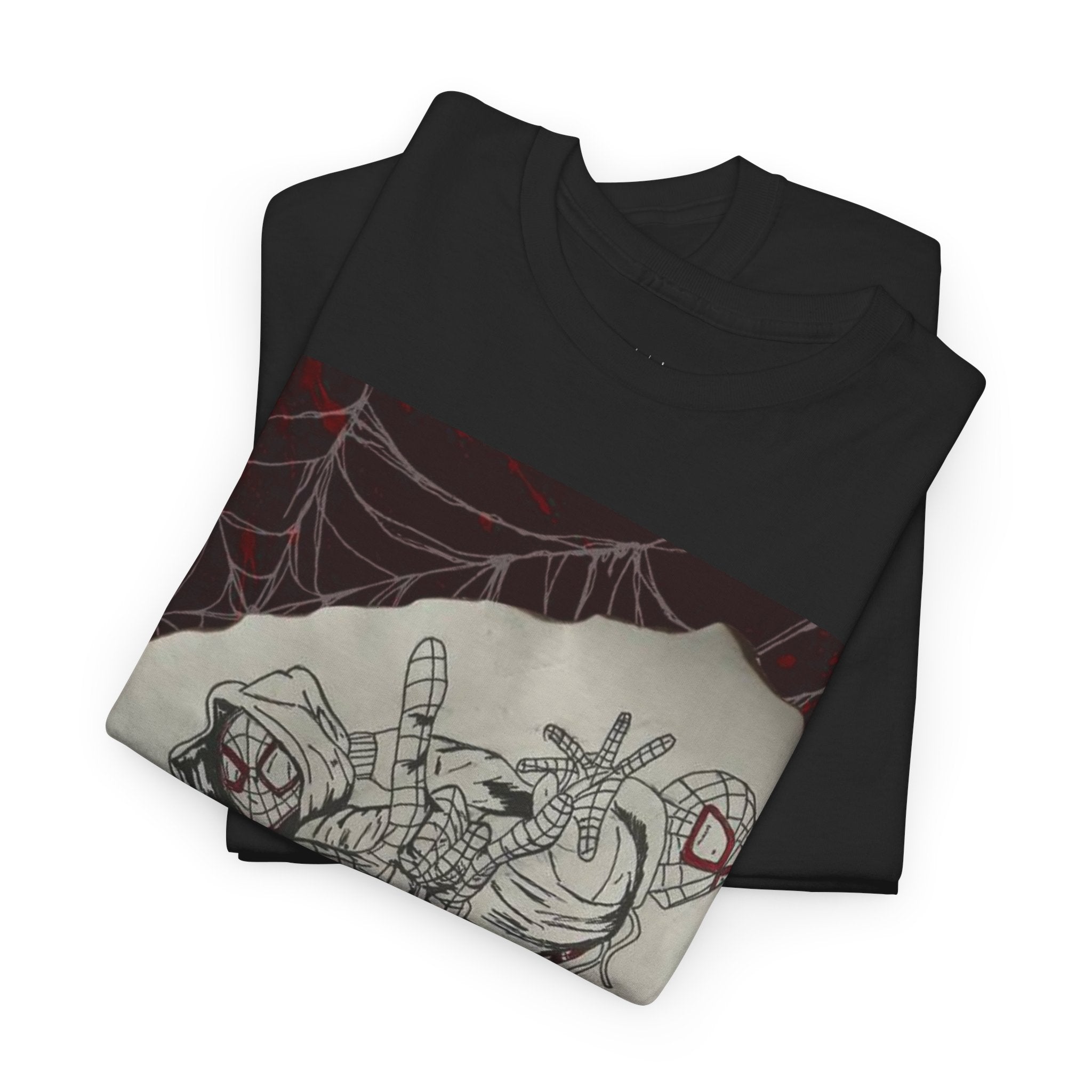 Villain Graphic Tee — Creepy Spider Web Skeletons Horror T‑Shirt