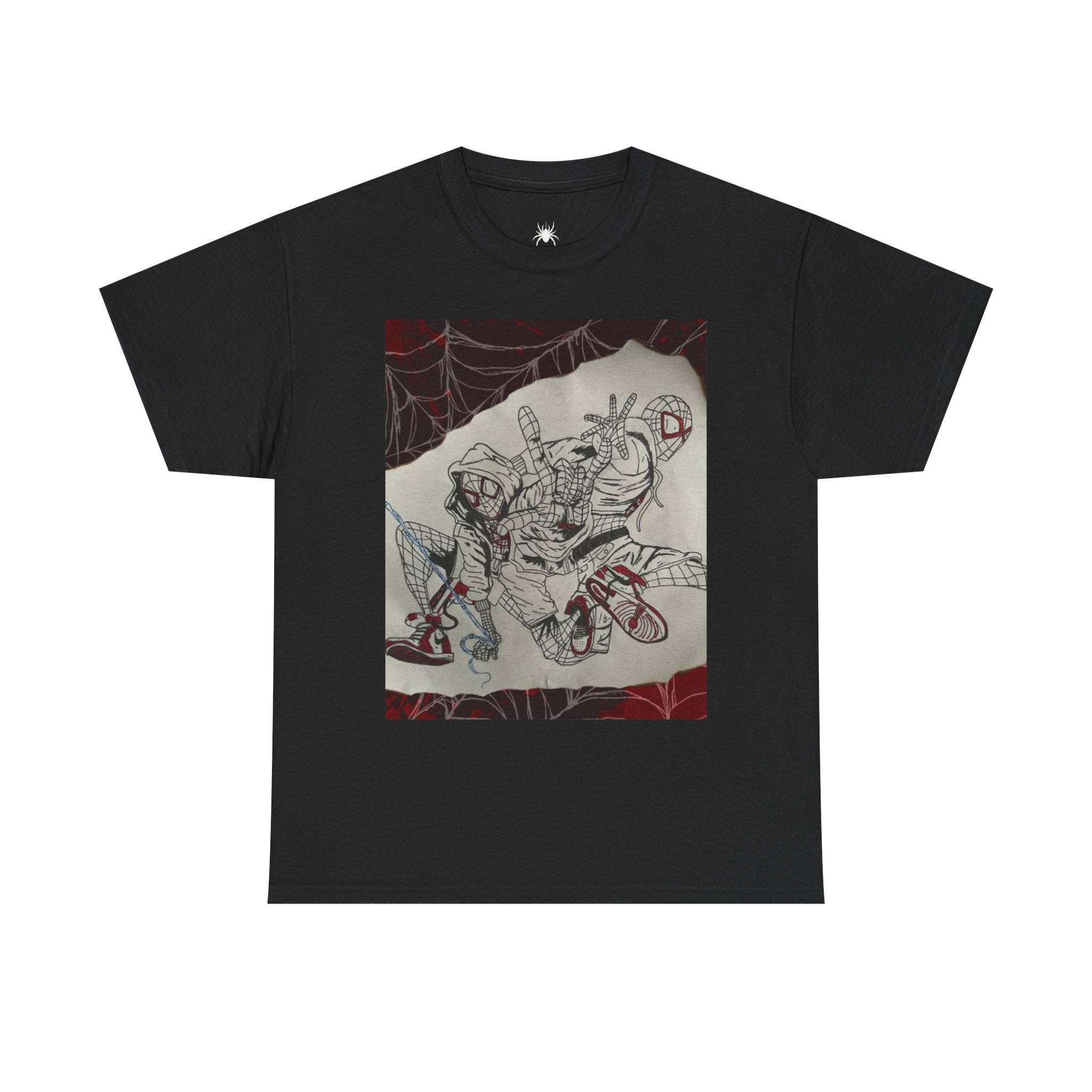Villain Graphic Tee — Creepy Spider Web Skeletons Horror T‑Shirt